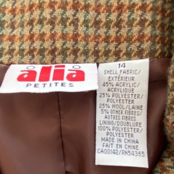 Alia Petites houndstooth wool blend lined jacket size 14P excellent condition - Picture 10 of 12